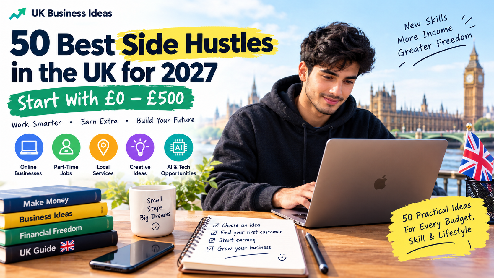 50 Best Side Hustles in the UK for 2027 (Start With £0–£500)
