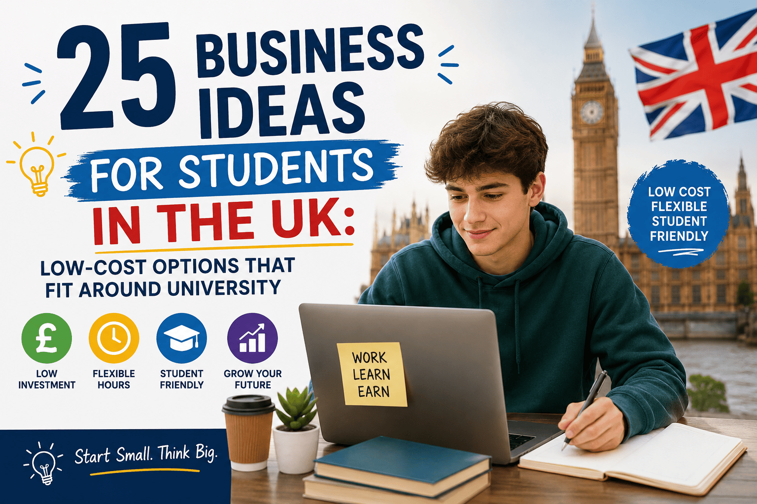 UK university student working on a small business